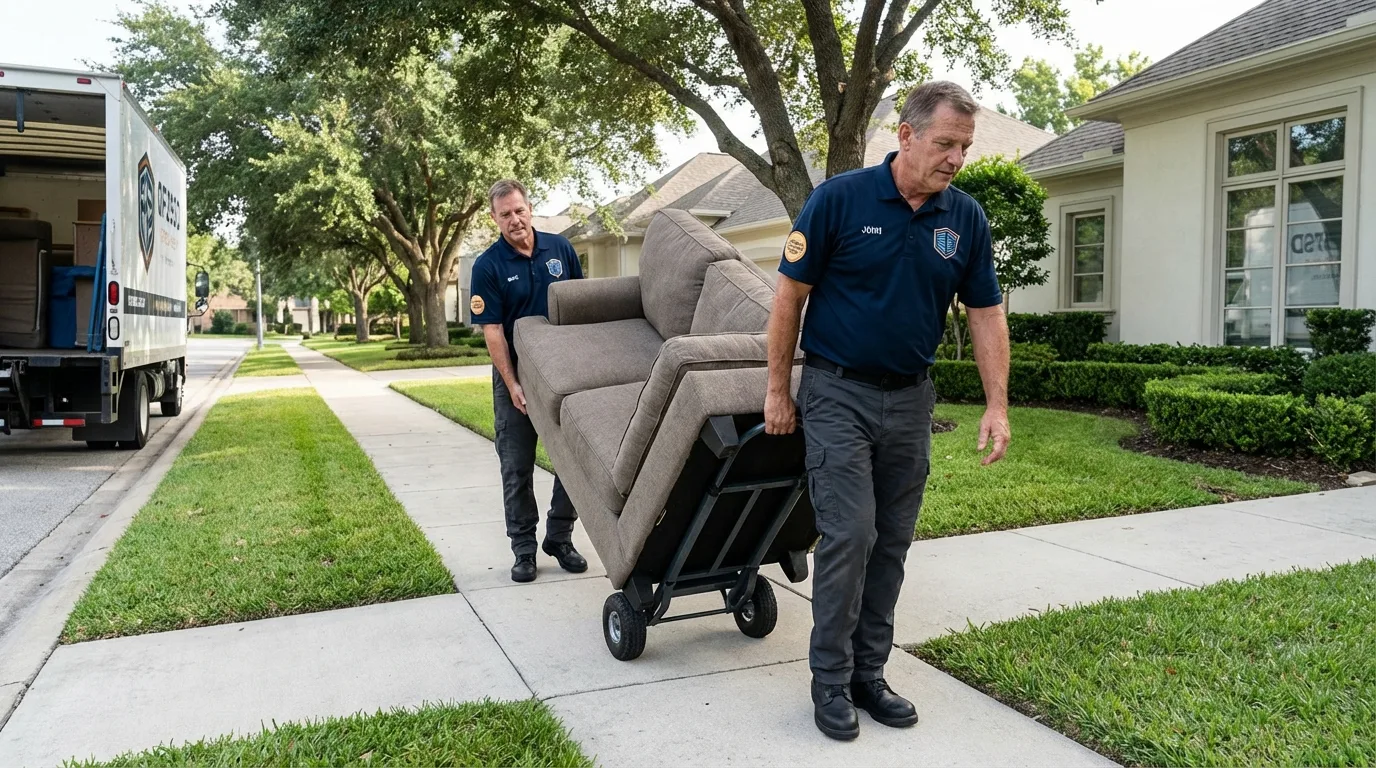 Local residential moving crew loading furniture in Eureka, NV